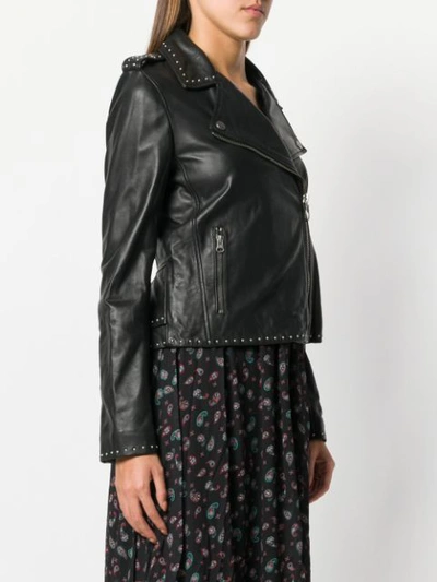 Shop Pinko Studded Biker Jacket - Black