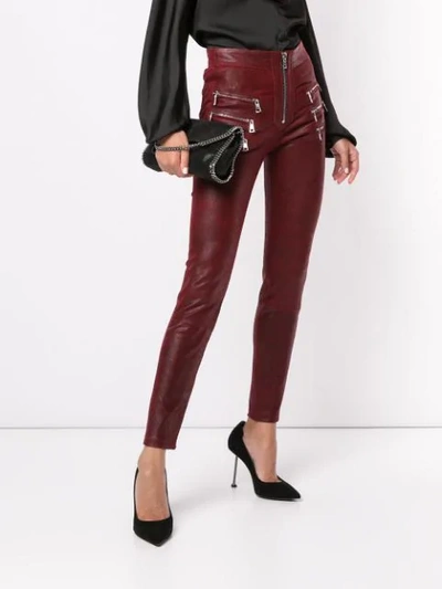 Shop Ben Taverniti Unravel Project Multi-pocket High-waisted Trousers In Red