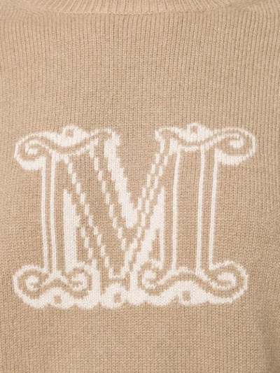 Shop Max Mara M Intarsia Knit Jumper - Neutrals