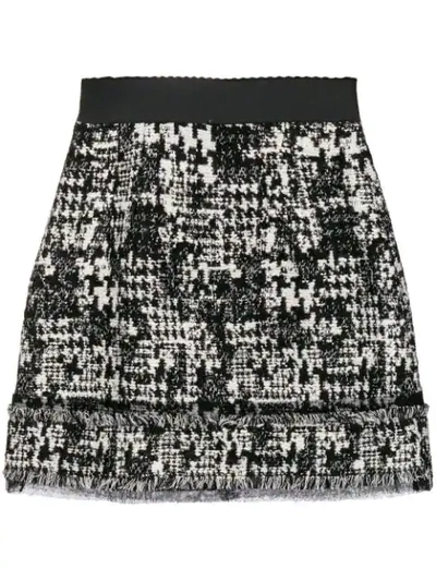 Shop Dolce & Gabbana Tweed Mini Skirt - Black