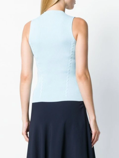 Shop Versace Ribbed Knit Top - Blue