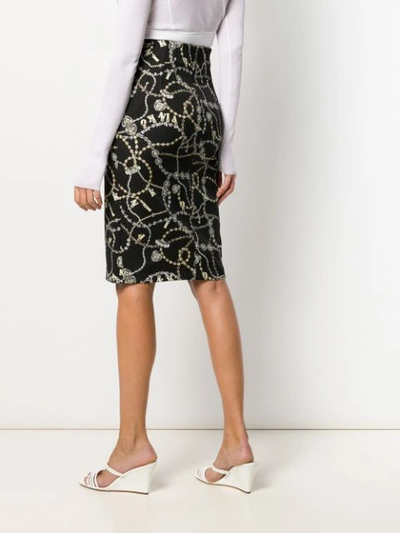 Shop Pinko Printed Pencil Skirt In Black