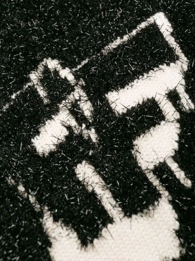 Shop Off-white Crew Neck Logo Sweater In Black