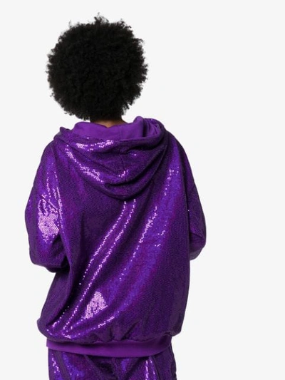 ASHISH ROMANCE SEQUIN EMBELLISHED HOODIE - 紫色