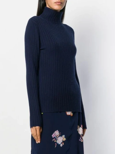 Shop Allude Ribbed Sweatshirt In Blue