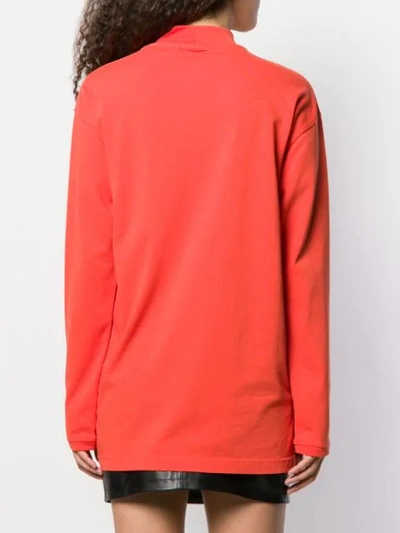 Shop Heron Preston Stand Up Collar Embroidered Logo Jumper In Red