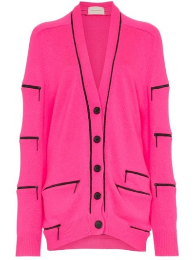 Shop Christopher Kane Cashmere Zip Cardigan In Pink