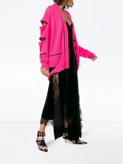 Shop Christopher Kane Cashmere Zip Cardigan In Pink