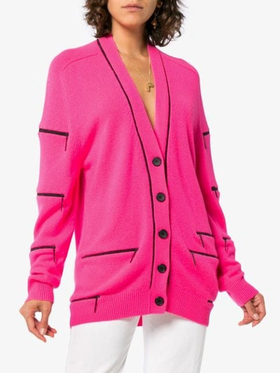 Shop Christopher Kane Cashmere Zip Cardigan In Pink