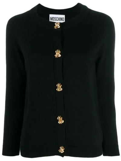 Moschino Classic Knitted Cardigan In Black