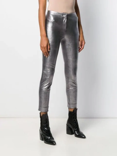 Shop Incotex Slim Fit Trousers In Silver