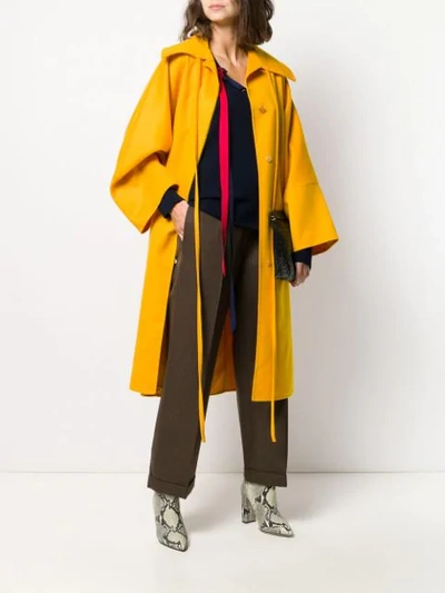 Shop Loewe Oversized Ribbon Coat In Yellow