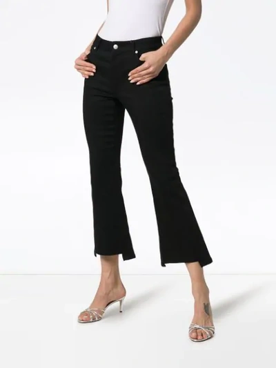 ALEXANDER MCQUEEN MID-RISE KICK FLARE CROPPED JEANS - 黑色