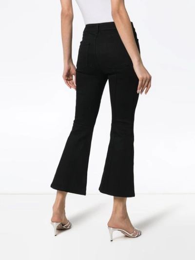 ALEXANDER MCQUEEN MID-RISE KICK FLARE CROPPED JEANS - 黑色