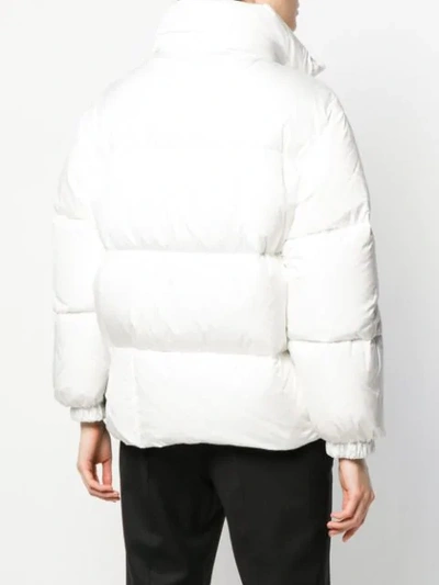 Shop Prada Puffer Jacket In F0964 Bianco + Nero