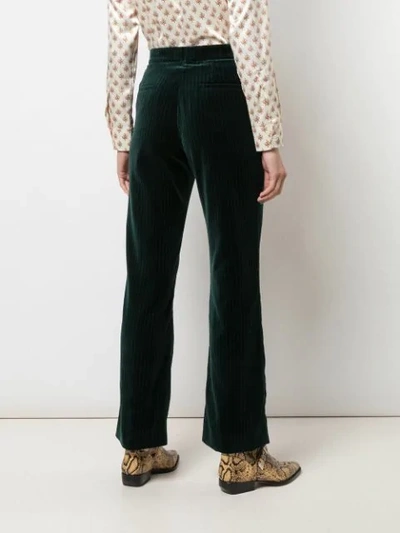 Shop Alexa Chung Tailored Velvet Trousers In Green