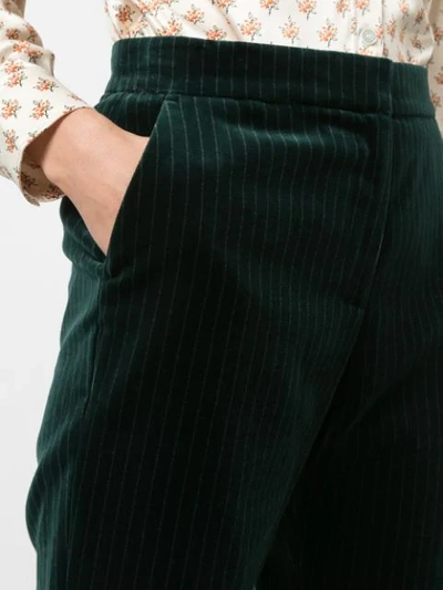 Shop Alexa Chung Tailored Velvet Trousers In Green
