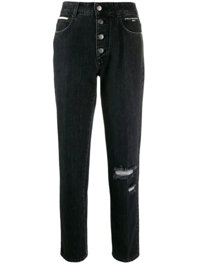 Shop Stella Mccartney High Waist Straight Jeans In Black