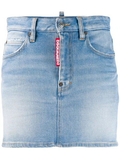 Shop Dsquared2 Classic Denim Mini Skirt In Blue