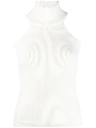 Shop Jacquemus La Maille Baho Knitted Top In White