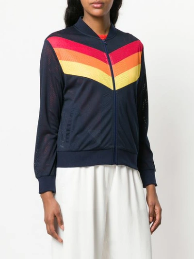 Shop Perfect Moment Chevron Bomber Jacket In Blue