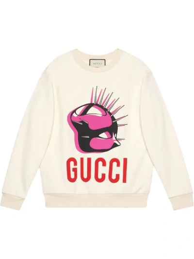 Shop Gucci Manifesto Oversized Sweatshirt In White