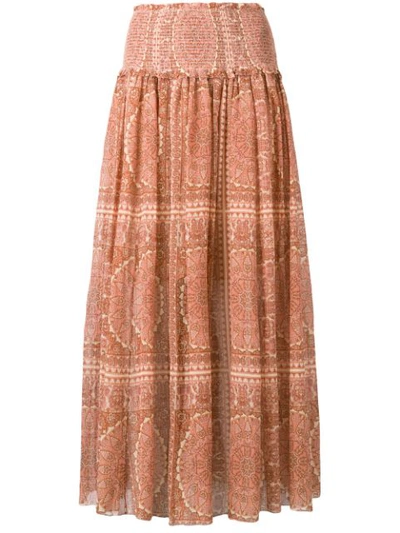 Shop Zimmermann Paisley Print Maxi Skirt In Orange