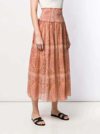 Shop Zimmermann Paisley Print Maxi Skirt In Orange