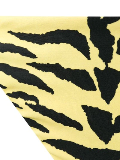 Shop Saint Laurent Tiger Print Bikini Bottom In Yellow