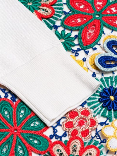 Shop Dolce & Gabbana Floral Crochet Cardigan - White