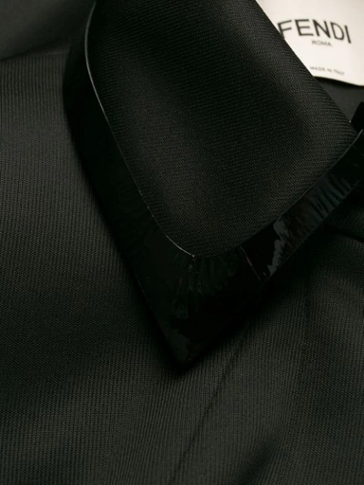 Shop Fendi Shirt Collar Coat In Black