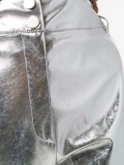 Shop Pinko Metallic Trousers In Silver