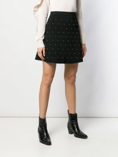Shop Sandro Pearl-embellished Diamond Quilt Skirt In Black