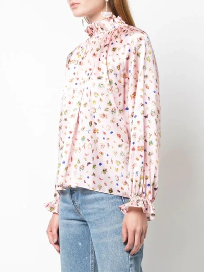 Shop Cynthia Rowley Penny Ruffle Sleeve Blouse In Pink