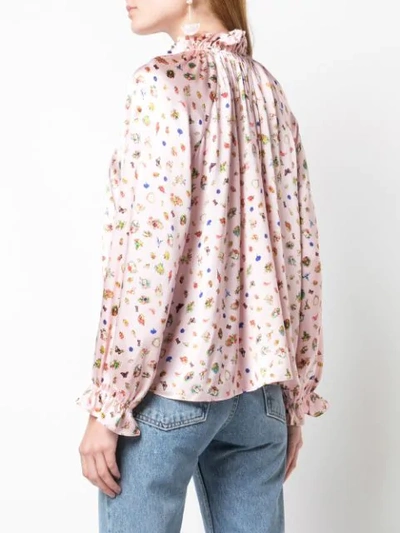 Shop Cynthia Rowley Penny Ruffle Sleeve Blouse In Pink