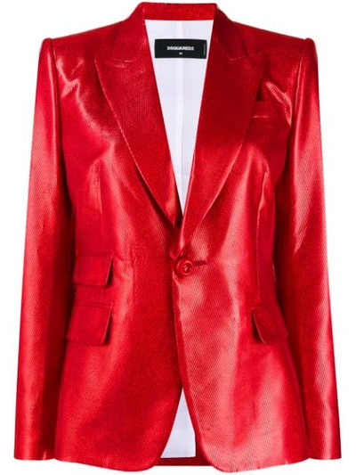 Shop Dsquared2 Peaked Lapel Blazer In Red