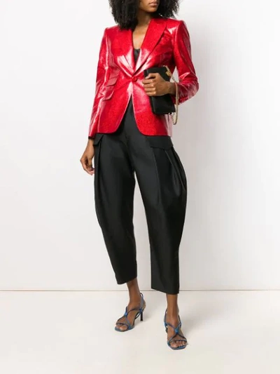 Shop Dsquared2 Peaked Lapel Blazer In Red