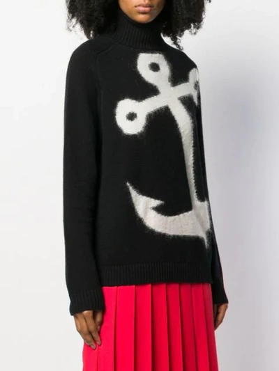 Shop N°21 Anchor Roll Neck Sweater In Black