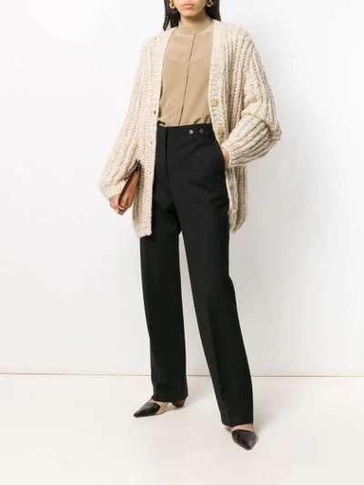 Shop The Row Chunky Knit Cardigan In Neutrals