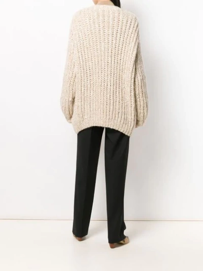 Shop The Row Chunky Knit Cardigan In Neutrals