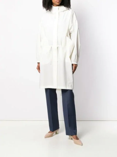 Shop Jil Sander Hooded Raincoat In White
