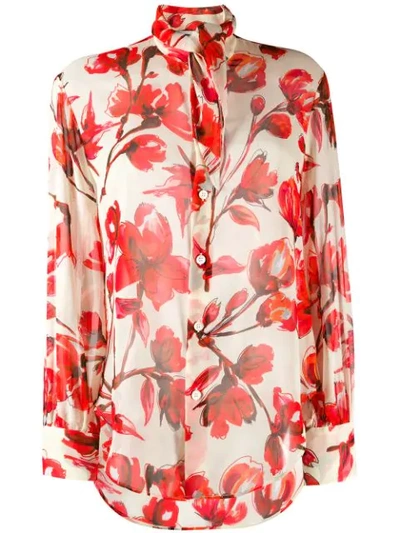 Shop Vivienne Westwood Flower Print Shirt In Neutrals