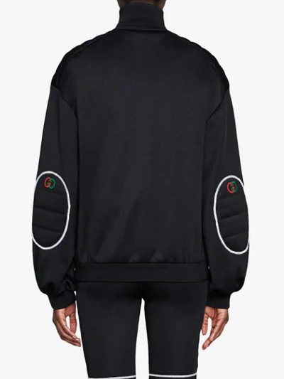 Shop Gucci Logo Zipped Sports Jacket In Black