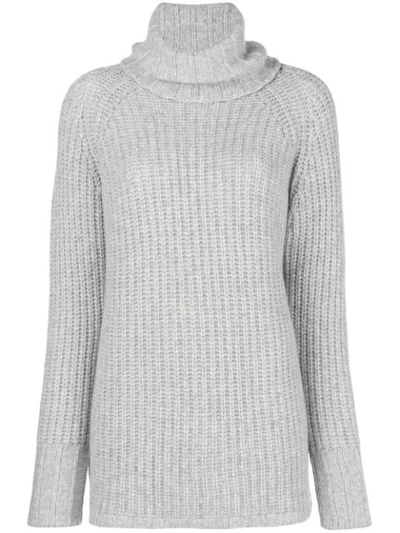 Shop Incentive! Cashmere Turtleneck Cable Knit Jumper - Grey