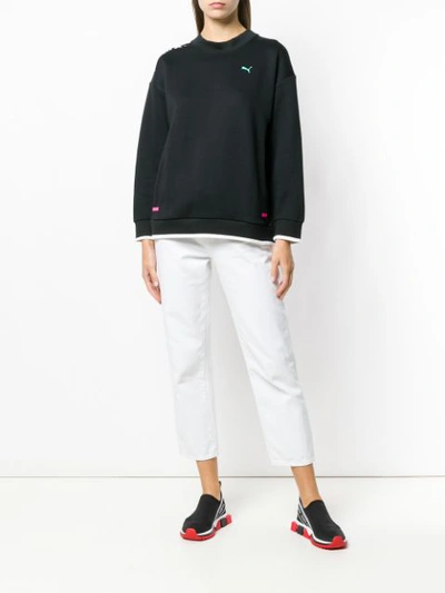 Puma Sheer Panel Sweatshirt - Black In Black