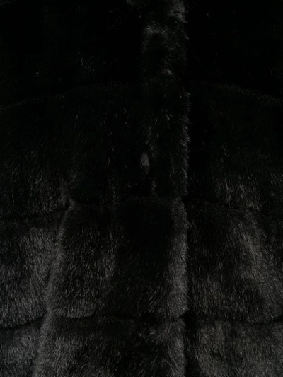 Shop Liu •jo Liu Jo Faux Fur Hooded Jacket - Black