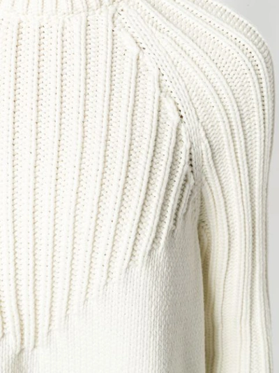 Shop Paco Rabanne Ribbed Design Sweater - White