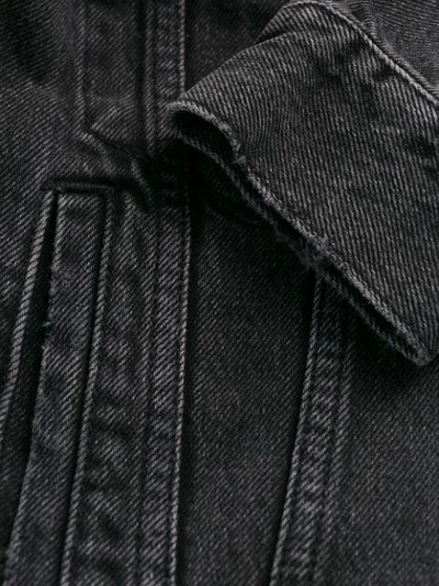 Shop Off-white Loose Thread Denim Jacket In Grey