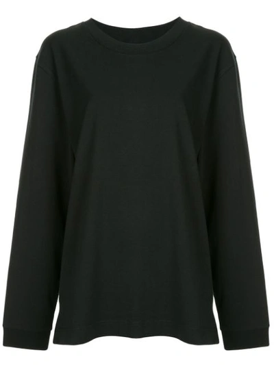 Shop Margaret Howell Oversized Jersey Sweater In Black
