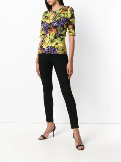 Shop Dolce & Gabbana Printed Fitted Top In Yellow